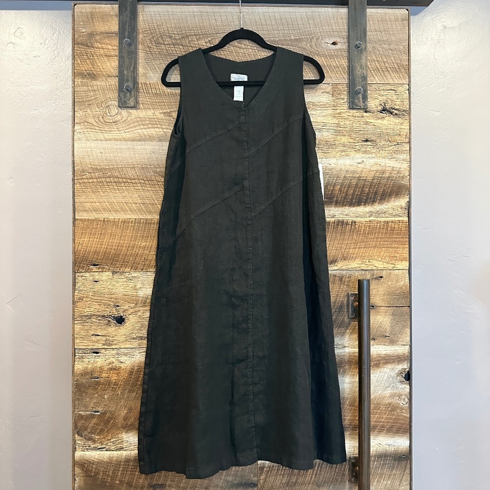 NWT Mosaic USA Black Linen Sun Dress Size S